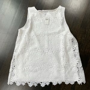 New!!  J. Jill White Lace Top